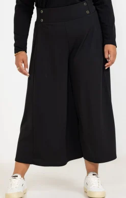 Toscane Boutique Jupes|Jupe culotte avec boutons NOIR