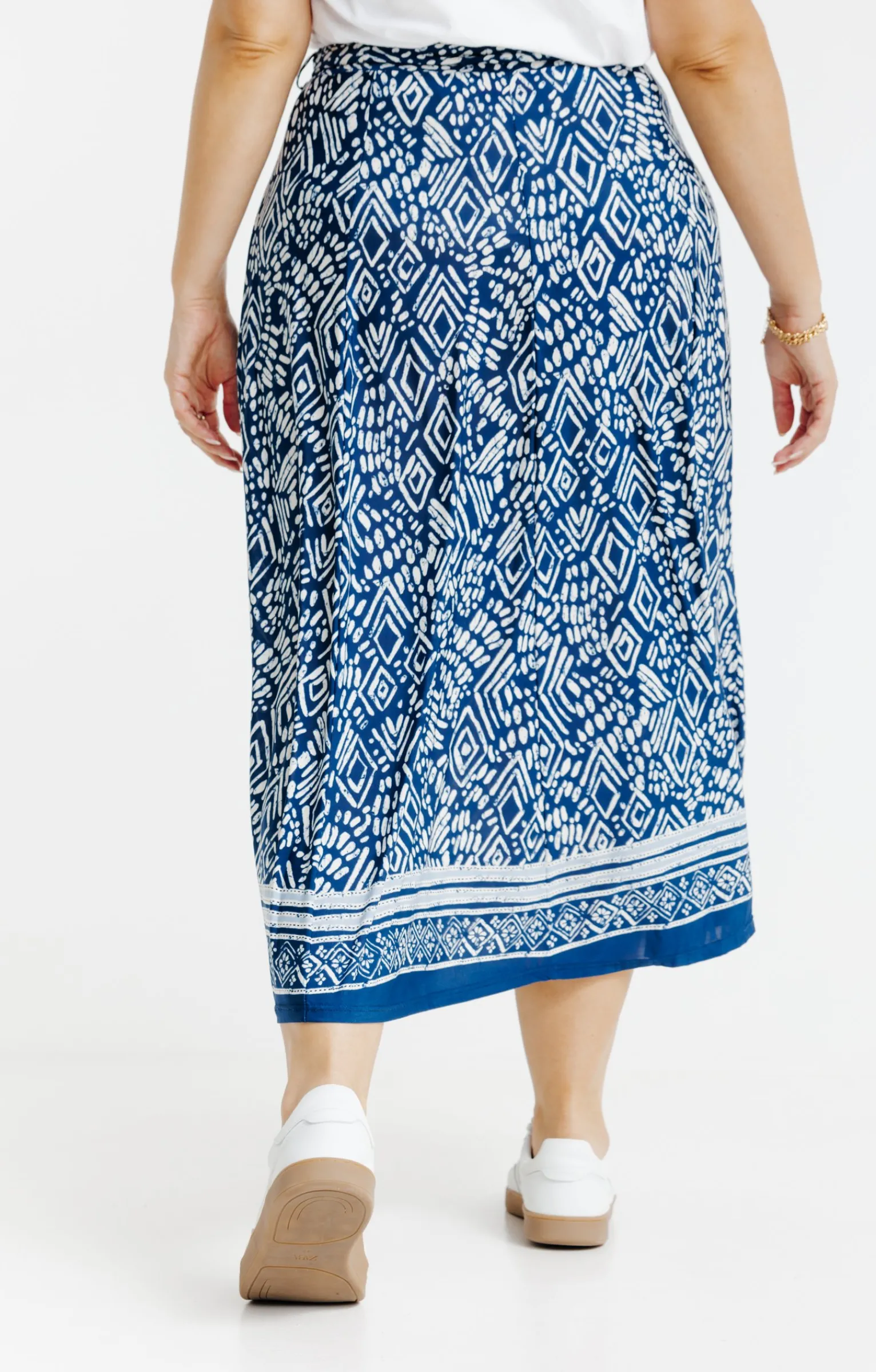 Toscane Boutique Jupes|Jupe en maille à imprimé ikat MARINE