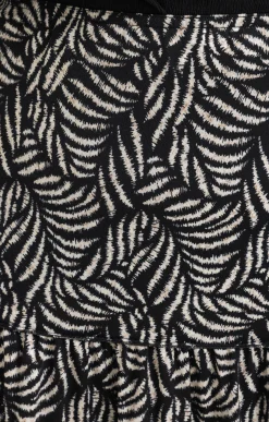 Toscane Boutique Jupes|Jupe fluide à volants imprimé fougère NOIR