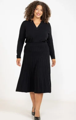 Toscane Boutique Jupes|Jupe maille chaude mini torsades NOIR