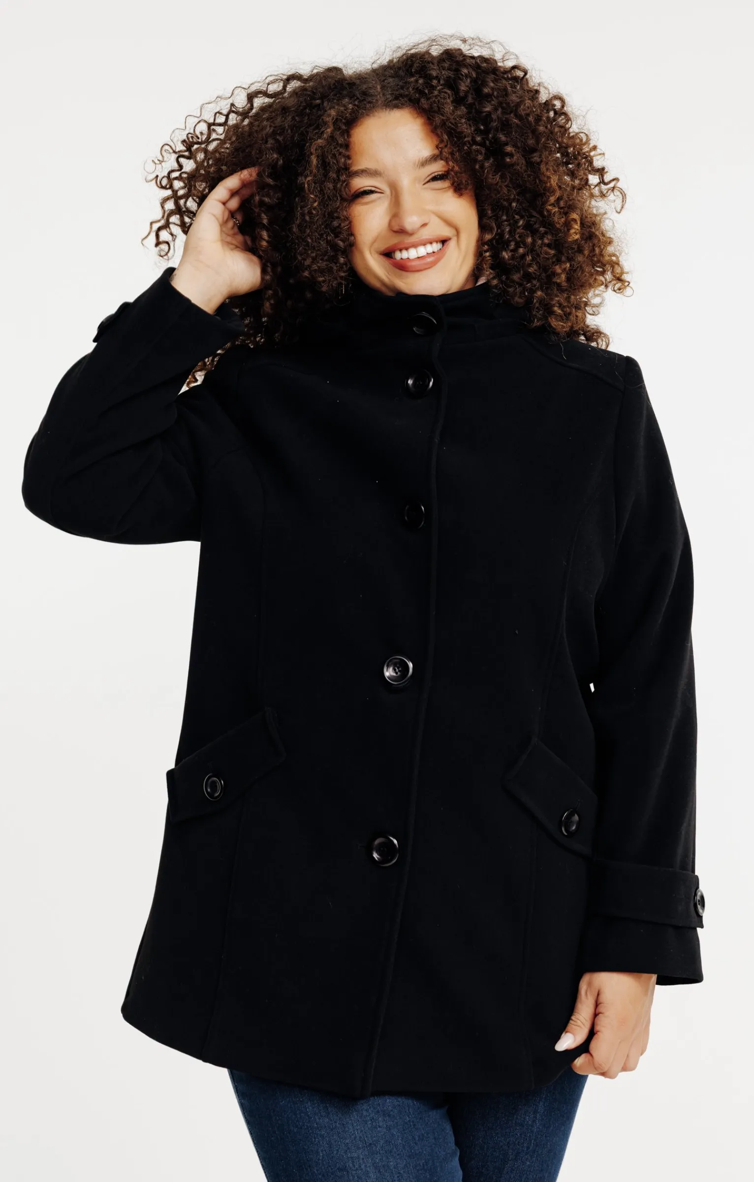 Toscane Boutique Manteaux|Manteau avec capuche NOIR