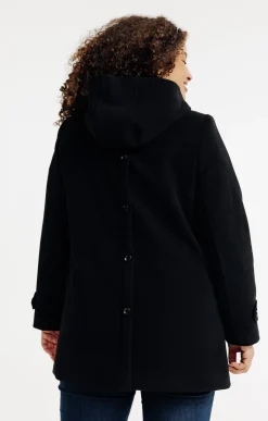 Toscane Boutique Manteaux|Manteau avec capuche NOIR