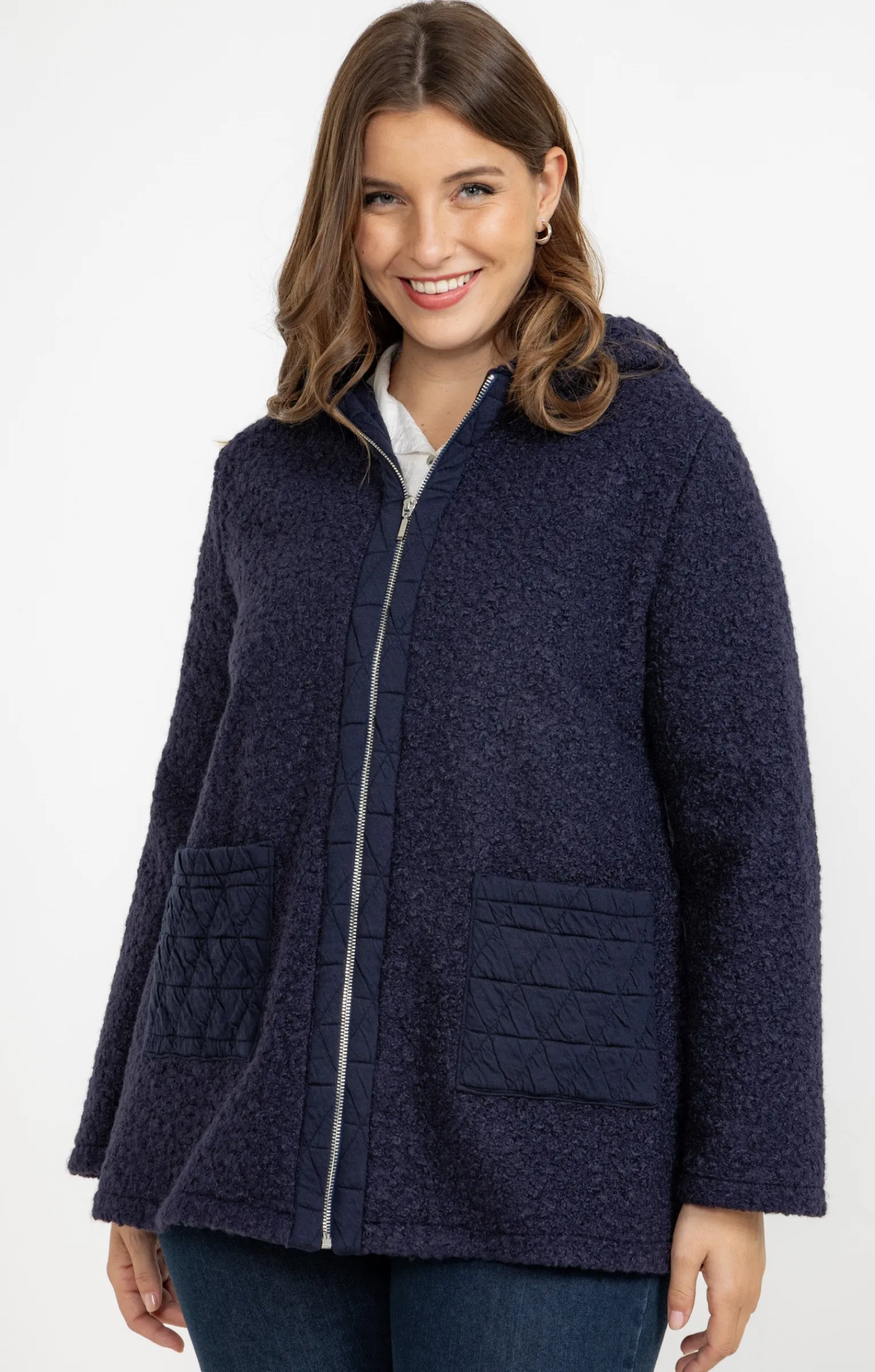 Toscane Boutique Manteaux|Manteau bi-matière MARINE