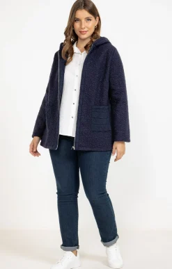 Toscane Boutique Manteaux|Manteau bi-matière MARINE