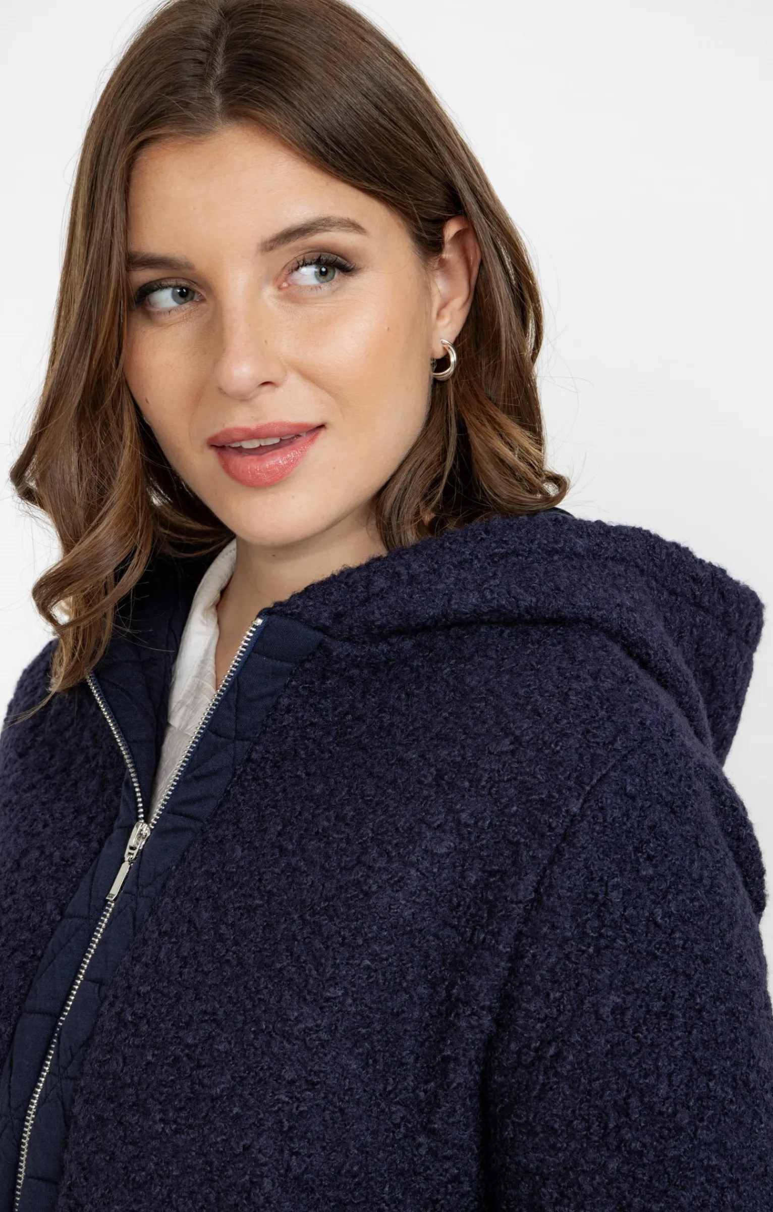 Toscane Boutique Manteaux|Manteau bi-matière MARINE