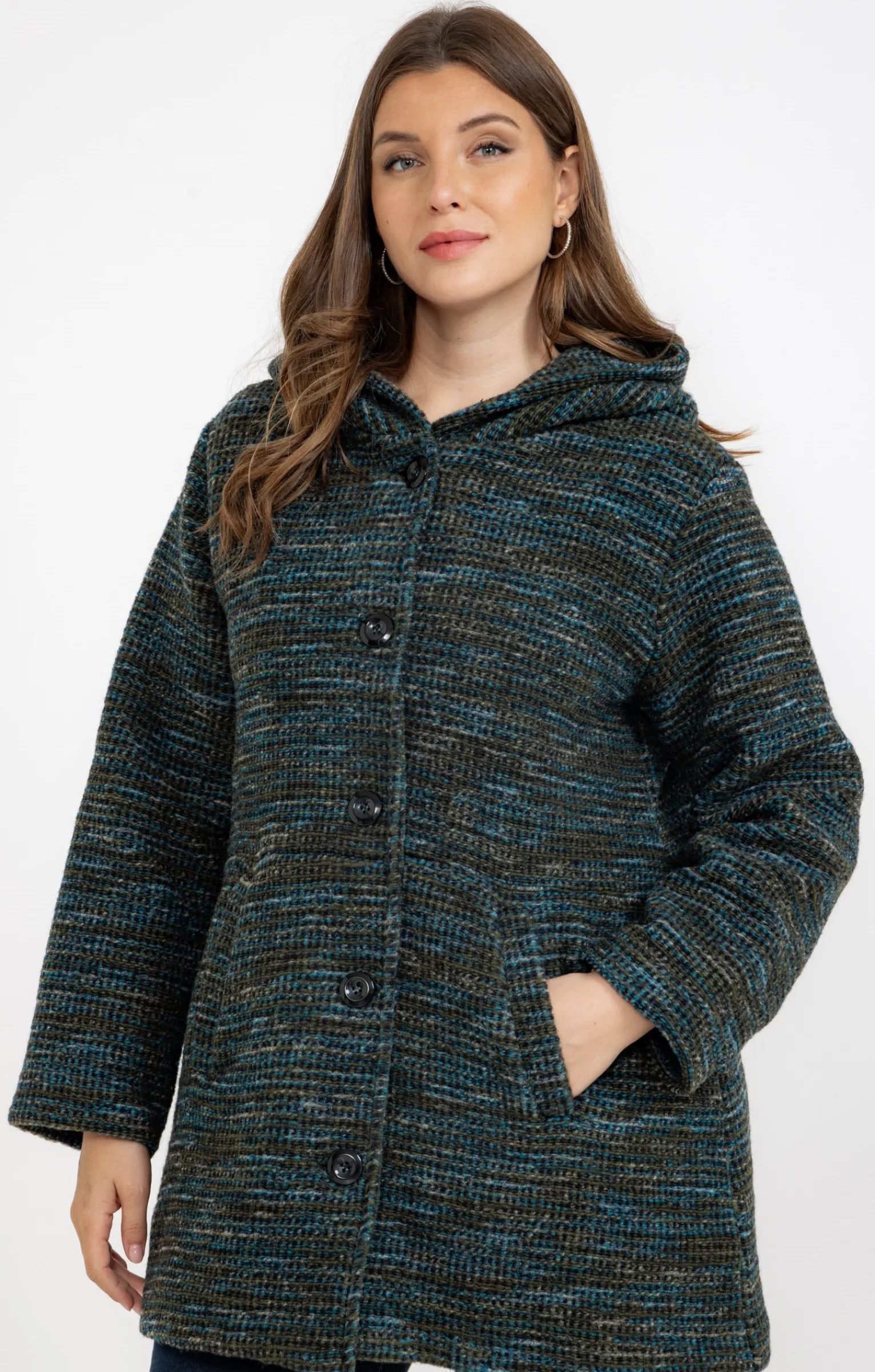 Toscane Boutique Manteaux|Manteau chiné SMOKE GREEN
