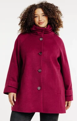 Toscane Boutique Manteaux|Manteau col boule BORDEAUX