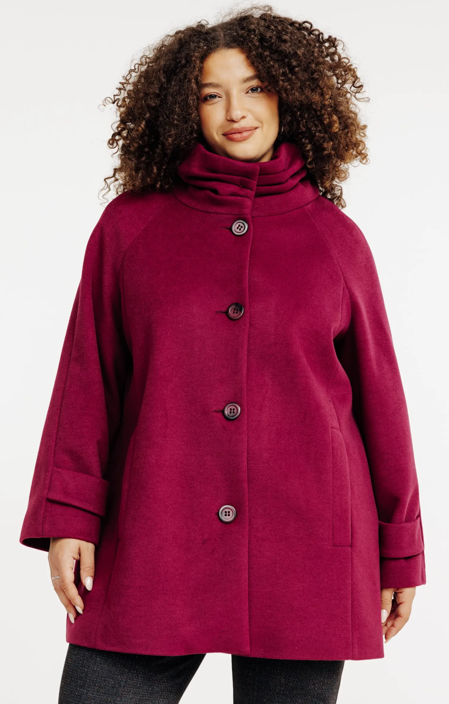 Toscane Boutique Manteaux|Manteau col boule BORDEAUX