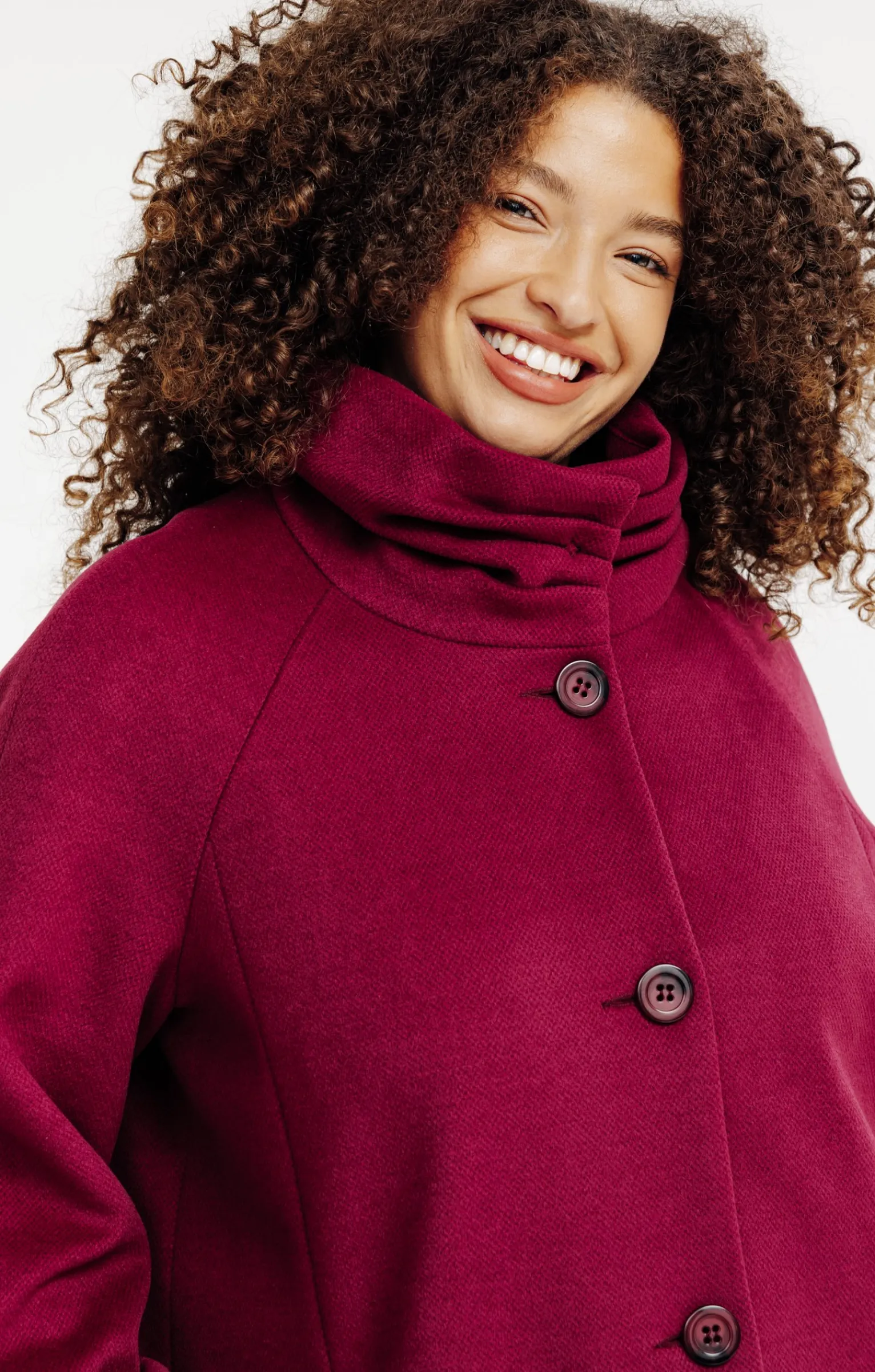 Toscane Boutique Manteaux|Manteau col boule BORDEAUX