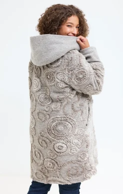 Toscane Boutique Manteaux|Manteau en lainage fantaisie TAUPE