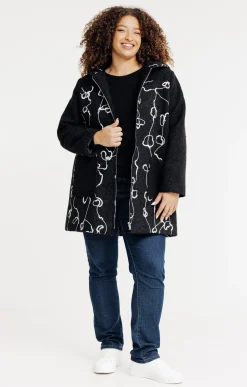 Toscane Boutique Manteaux|Manteau fantaisie en bouclette NOIR