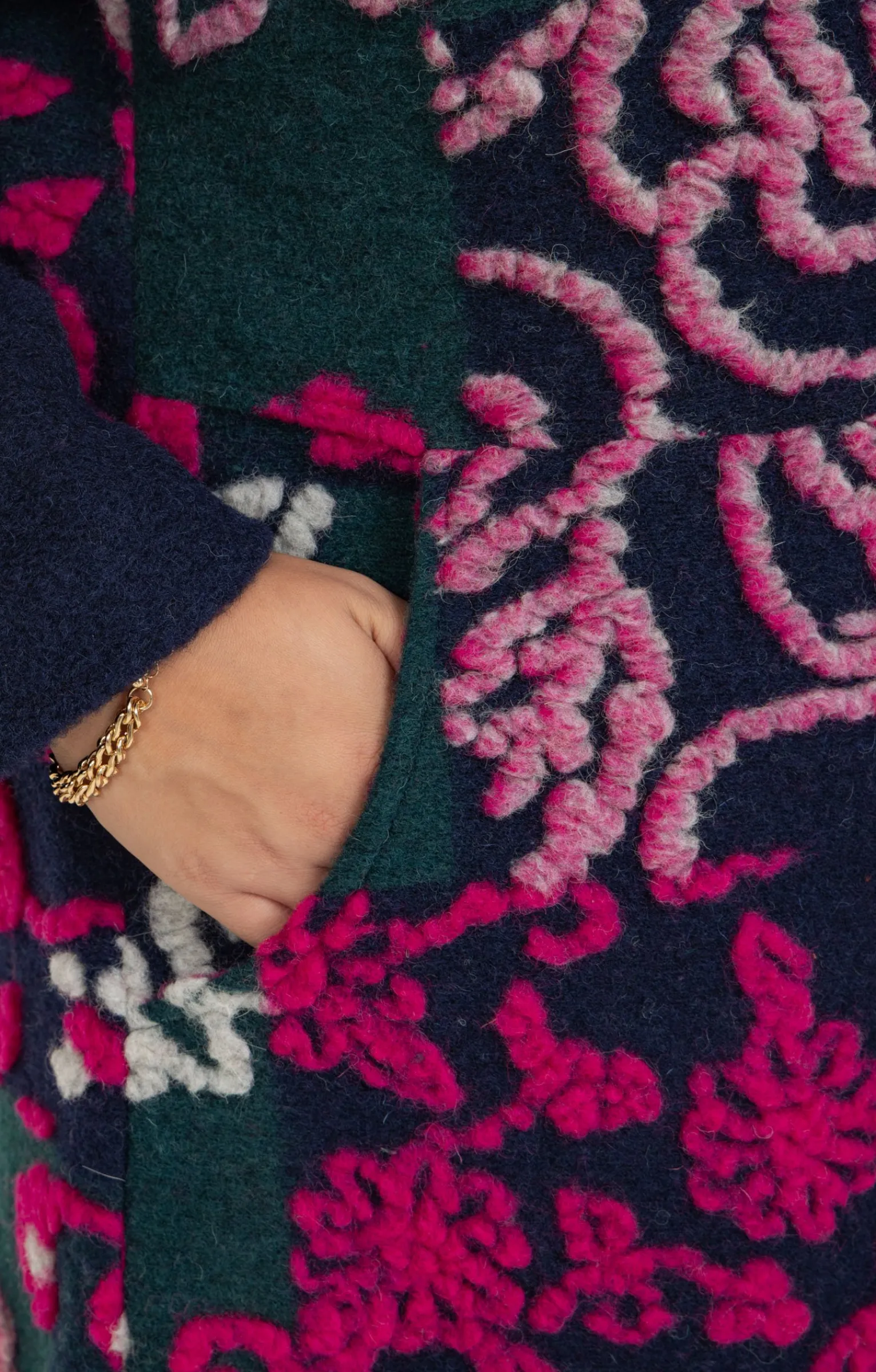 Toscane Boutique Manteaux|Manteau fantaisie patchs MULTICOLORE