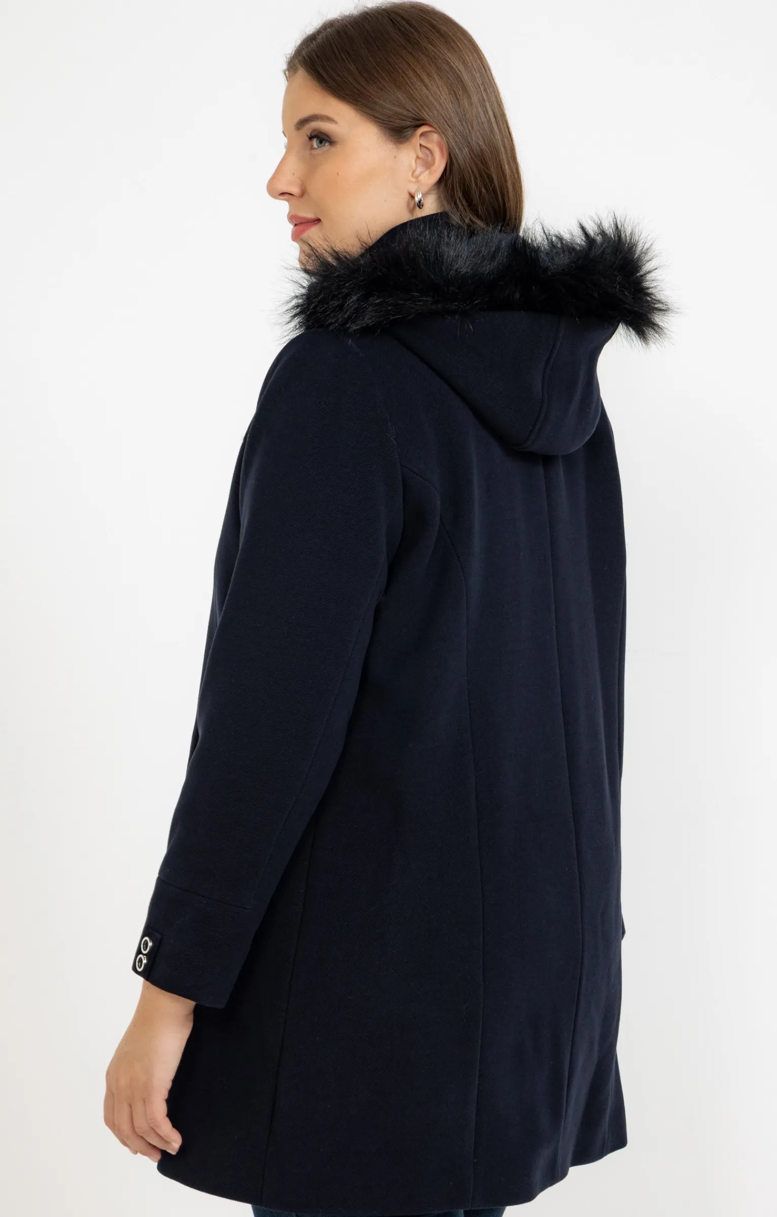 Toscane Boutique Manteaux|Manteau mi-long à capuche MARINE