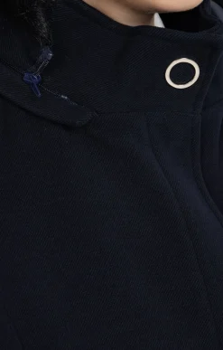 Toscane Boutique Manteaux|Manteau mi-long à capuche MARINE