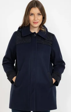 Toscane Boutique Manteaux|Manteau pacth avec capuche MARINE
