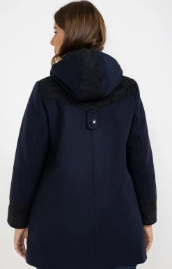 Toscane Boutique Manteaux|Manteau pacth avec capuche MARINE