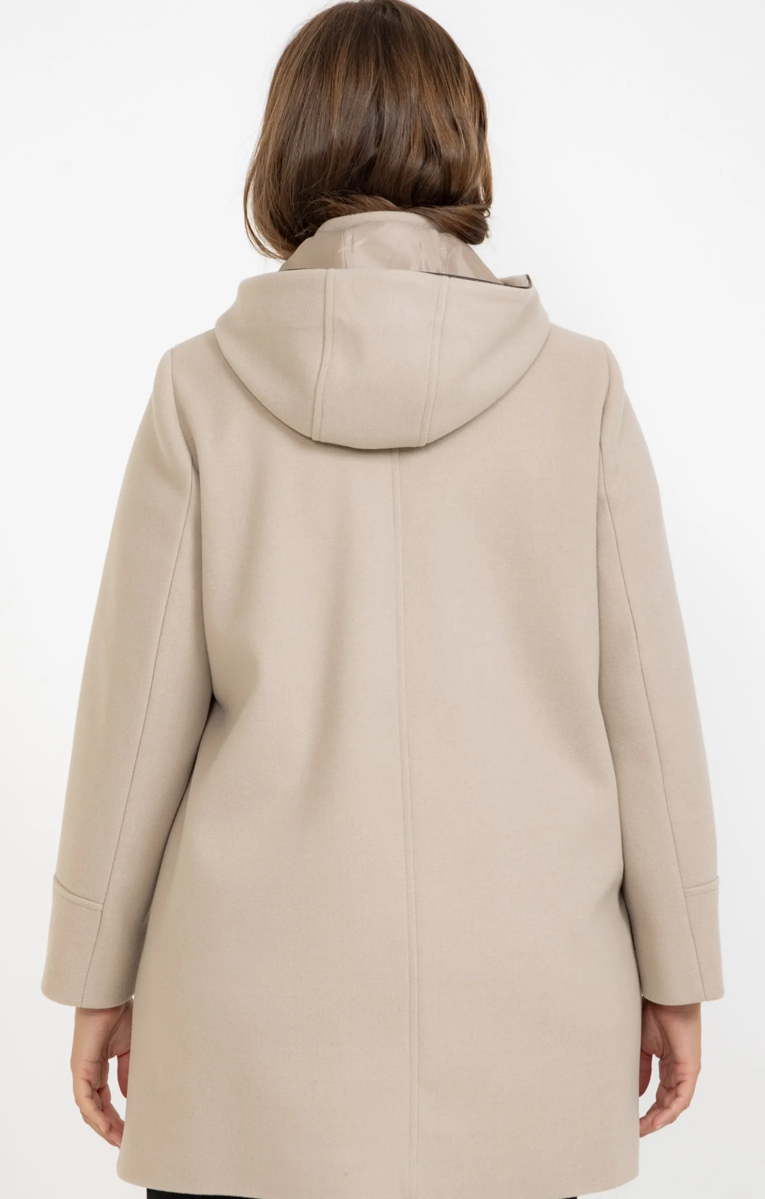 Toscane Boutique Manteaux|Manteau uni à capuche BEIGE