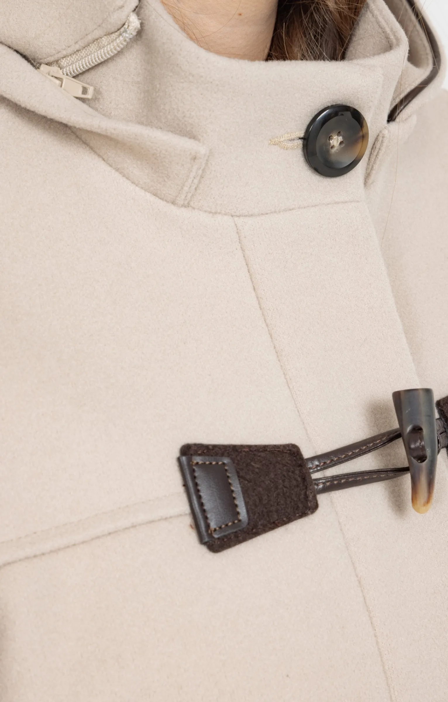 Toscane Boutique Manteaux|Manteau uni à capuche BEIGE