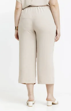 Toscane Boutique Pantalons|Pantacourt fluide ceinture macramé SABLE