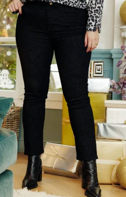 Toscane Boutique Pantalons|Pantalon 5 poches brillant NOIR