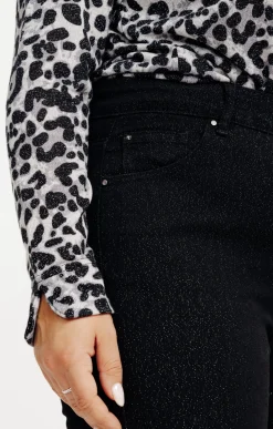 Toscane Boutique Pantalons|Pantalon 5 poches brillant NOIR