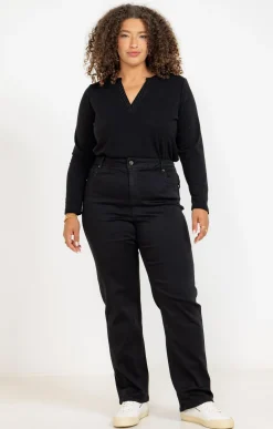 Toscane Boutique Pantalons|Pantalon 5 poches uni NOIR