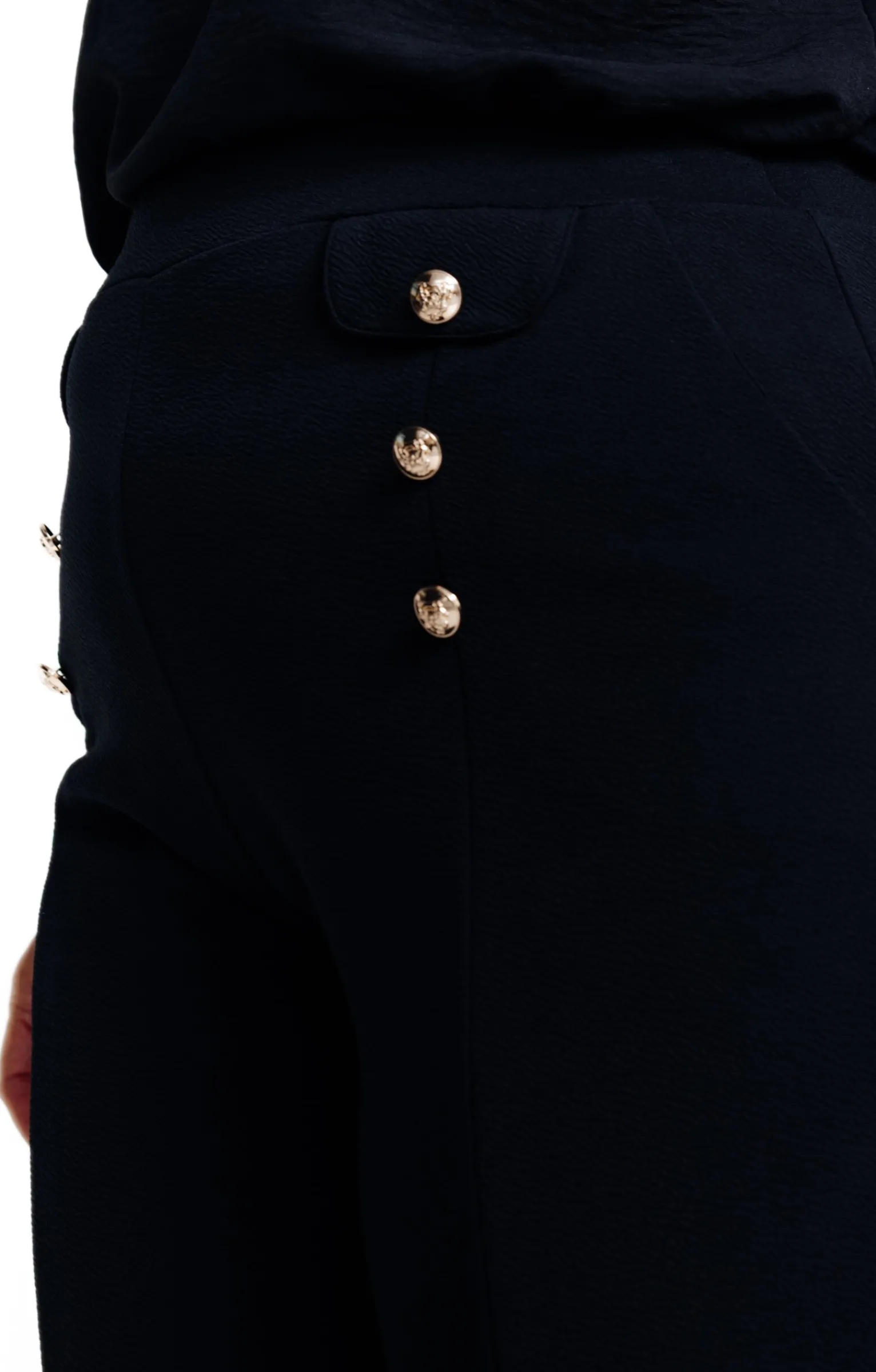 Toscane Boutique Pantalons|Pantalon chic à boutons NOIR