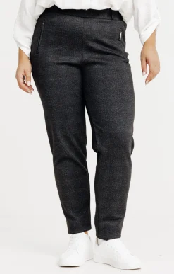Toscane Boutique Pantalons|Pantalon de ville à carreaux NOIR