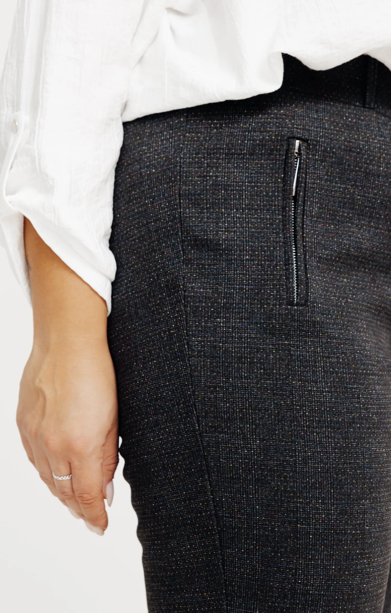 Toscane Boutique Pantalons|Pantalon de ville à carreaux NOIR