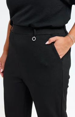 Toscane Boutique Pantalons|Pantalon de ville détail ceinture NOIR