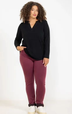 Toscane Boutique Pantalons|Pantalon droit effet satin BORDEAUX