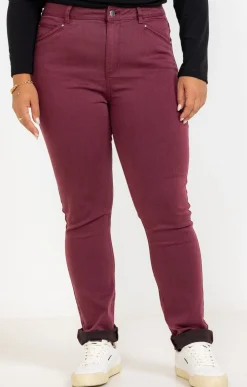 Toscane Boutique Pantalons|Pantalon droit effet satin BORDEAUX