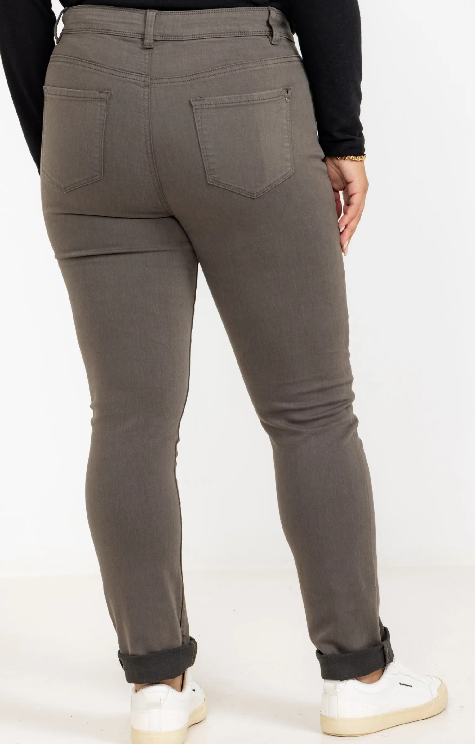 Toscane Boutique Pantalons|Pantalon droit effet satin KAKI