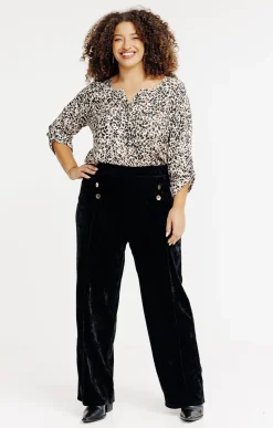 Toscane Boutique Pantalons|Pantalon droit velours NOIR