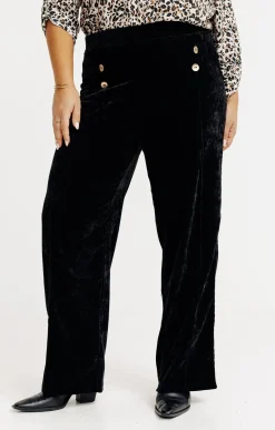Toscane Boutique Pantalons|Pantalon droit velours NOIR