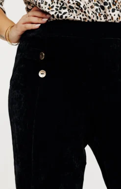 Toscane Boutique Pantalons|Pantalon droit velours NOIR