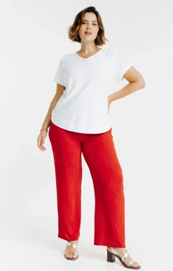 Toscane Boutique Pantalons|Pantalon large détail boutons coco ROSE POUDRE