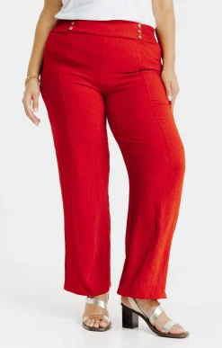 Toscane Boutique Pantalons|Pantalon large détail boutons coco ROSE POUDRE