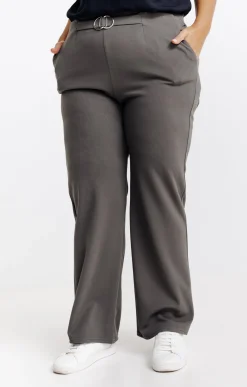 Toscane Boutique Pantalons|Pantalon large uni à boucle KAKI