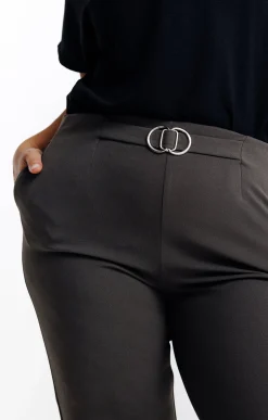 Toscane Boutique Pantalons|Pantalon large uni à boucle KAKI