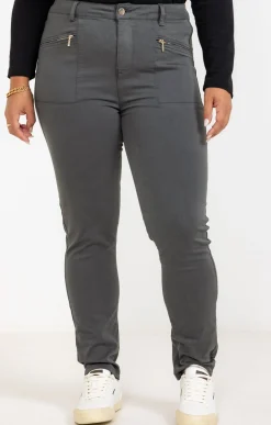 Toscane Boutique Pantalons|Pantalon style cargo SMOKE GREEN