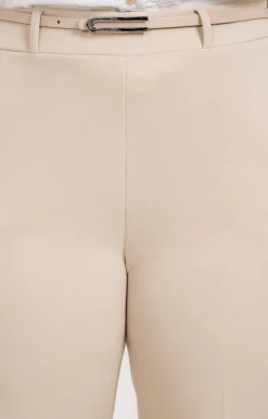 Toscane Boutique Pantalons|Pantalon twill avec ceinture CREME