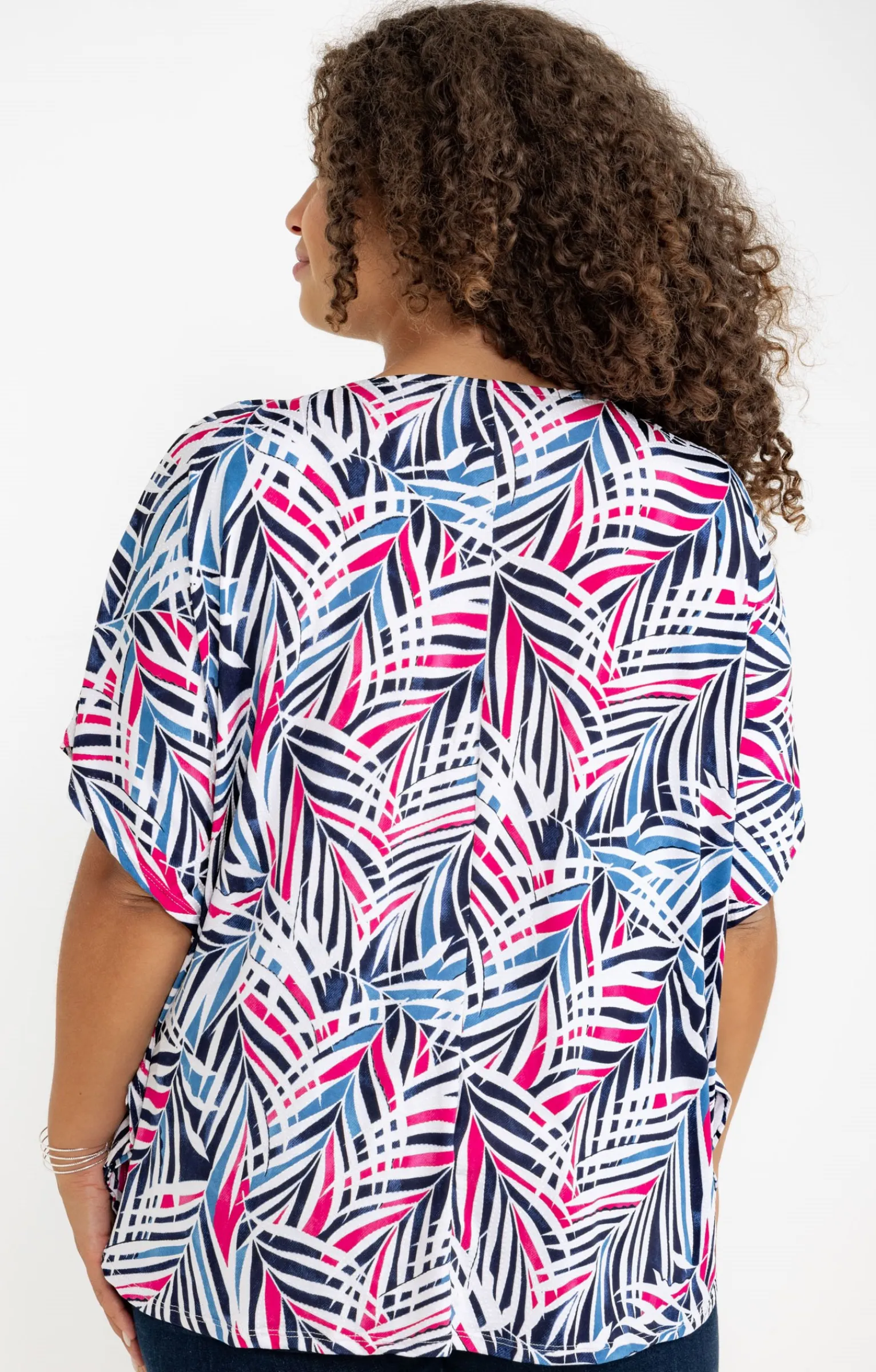 Toscane Boutique Tee-shirts|Ponchon encolure V avec collier MARINE