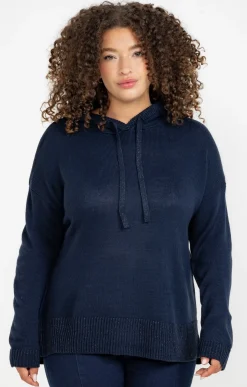 Toscane Boutique Pulls & Cardigans|Pull à capuche avec détails lurex MARINE