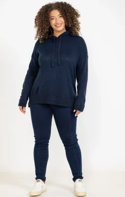 Toscane Boutique Pulls & Cardigans|Pull à capuche avec détails lurex MARINE