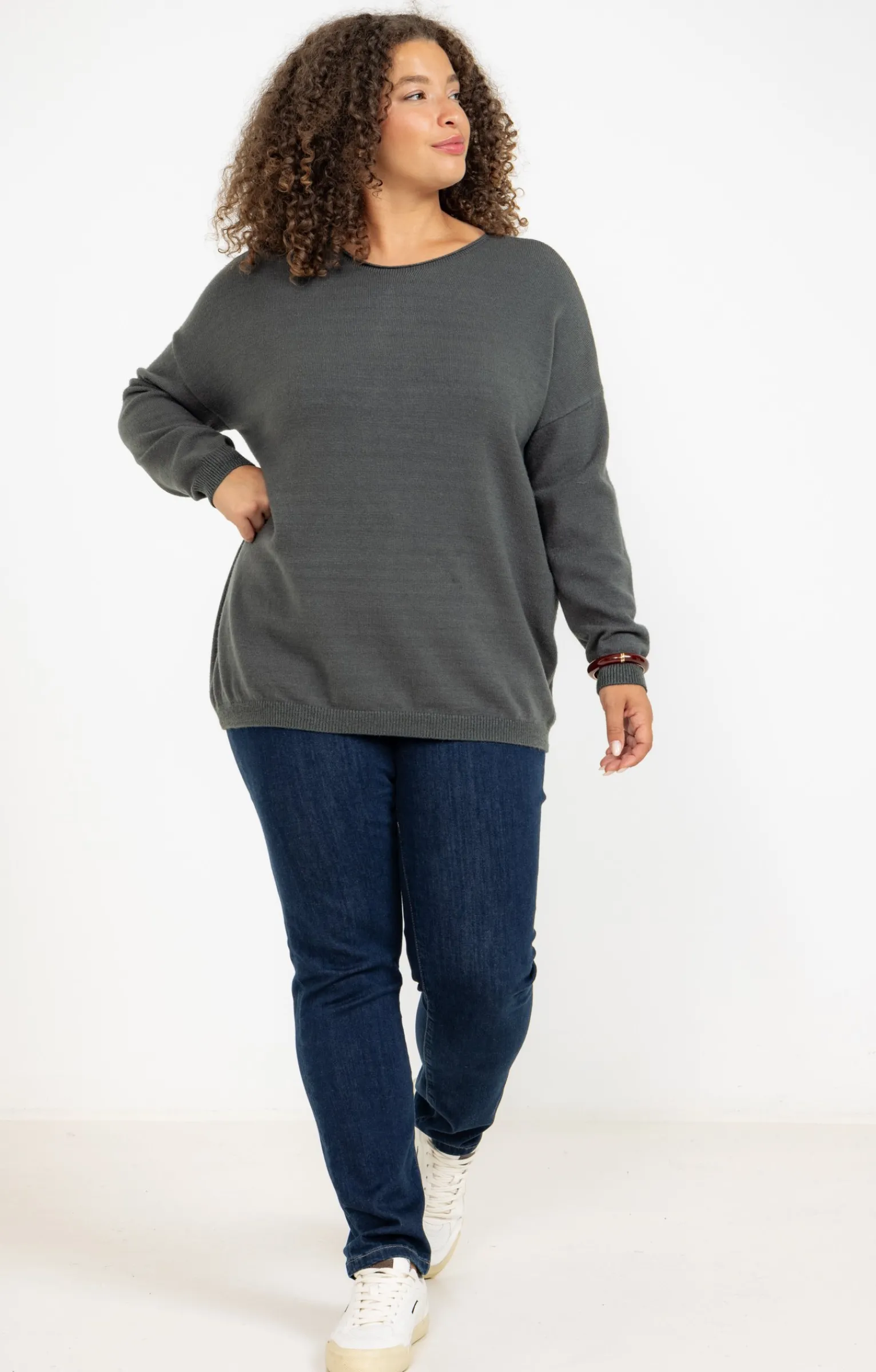 Toscane Boutique Pulls & Cardigans|Pull avec boutons au dos SMOKE GREEN