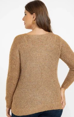 Toscane Boutique Pulls & Cardigans|Pull col V CAMEL