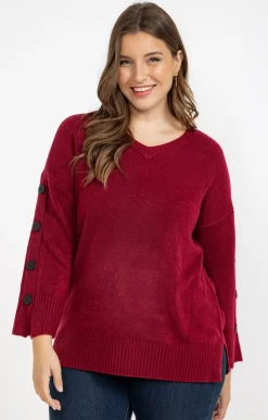 Toscane Boutique Pulls & Cardigans|Pull col V TOMATE