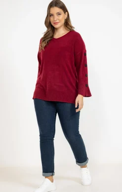 Toscane Boutique Pulls & Cardigans|Pull col V TOMATE