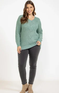 Toscane Boutique Pulls & Cardigans|Pull col V ÉMERAUDE